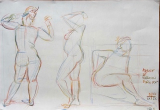agnes-fedrizzi - S ÉANCE DE CROQUIS  MODÈLE VIVANT